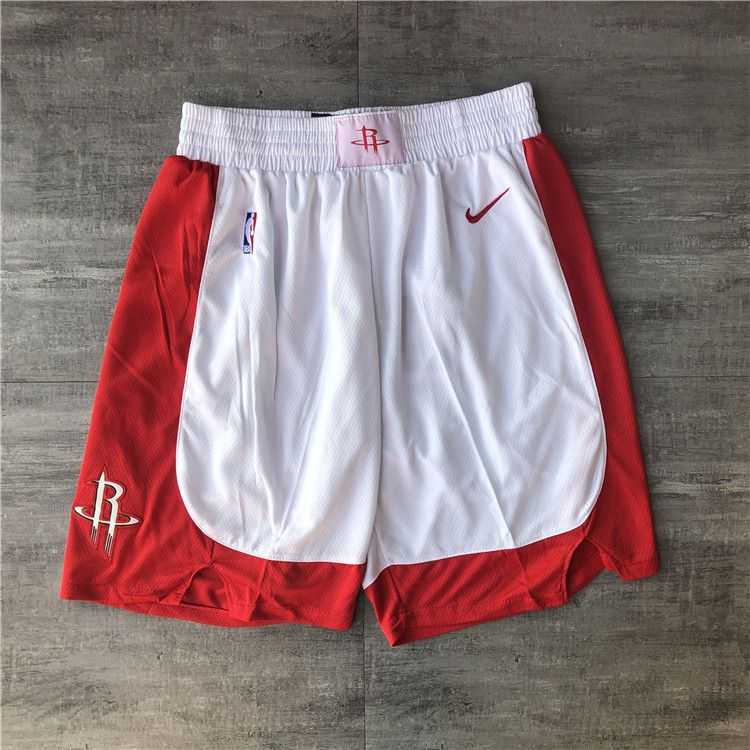 Men NBA Houston Rockets White Shorts 04161